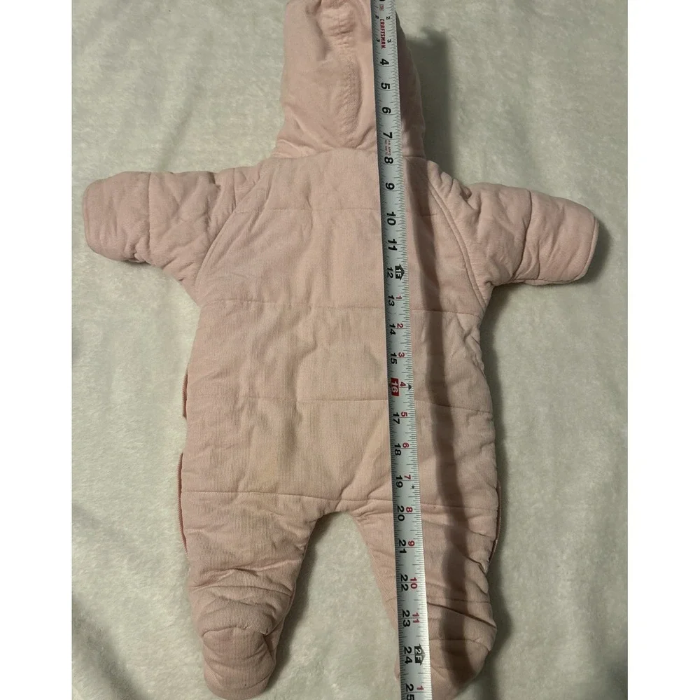 Polo‎ Ralph Lauren Baby Hooded Snowsuit Pink Sz 3 months Quilted One piece